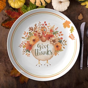 Thanksgiving turkey plate | fall dinner plate set | thanksgiving dinnerware | fall harvest plate | thanksgiving serving plate | decoware