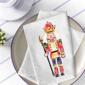 Nutcracker napkins set | 4 piece set | christmas nutcracker napkins | christmas table linens | decorative napkins | holiday napkins
