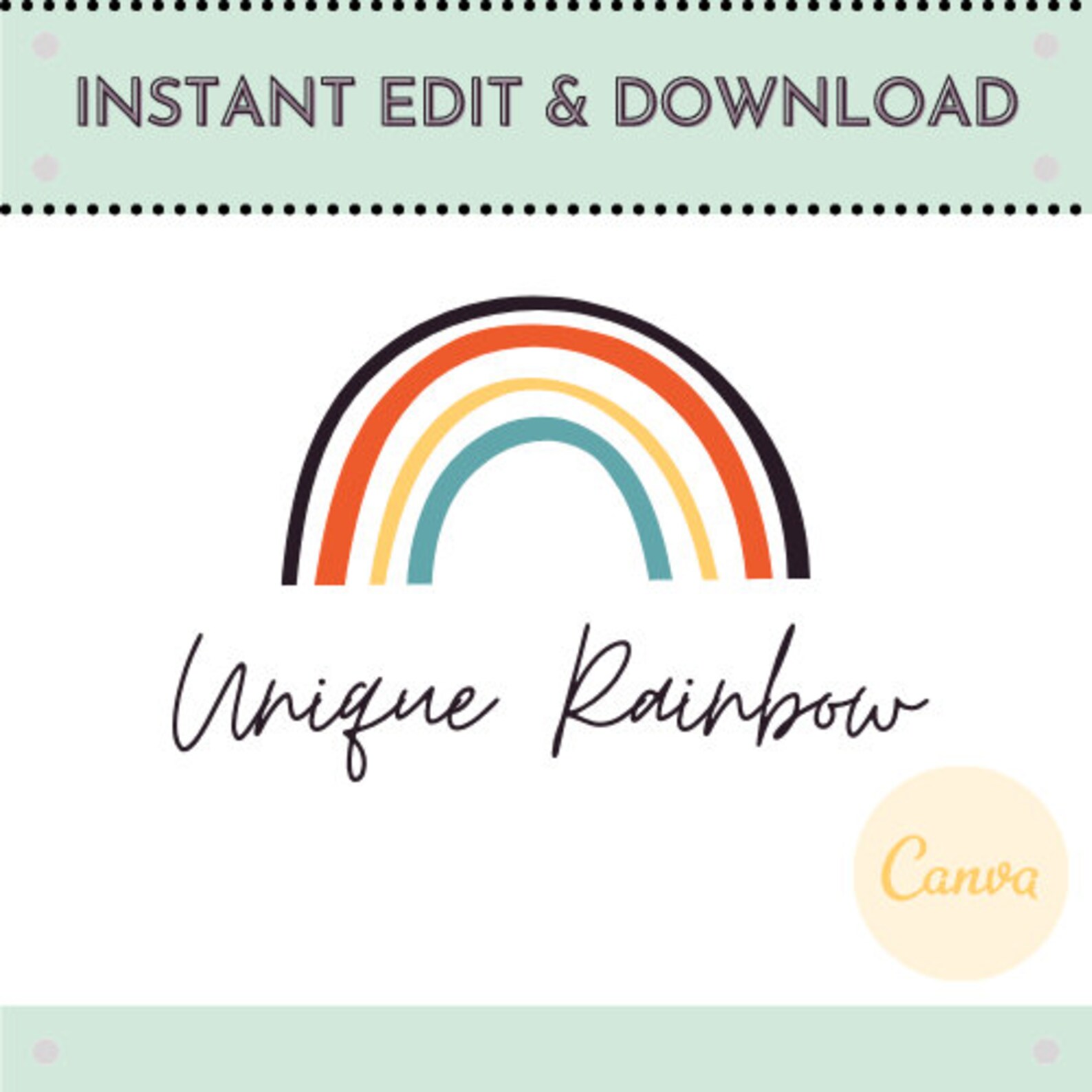 Logo INSTANT DOWNLOAD Canva Logo Template Premade Logo Etsy