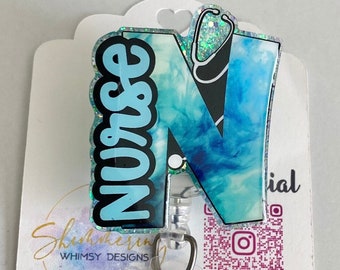 Nurse Badge Reel, Alligator Swivel Clip, Nursing Gift, RN Badge, LPN Badge, Nursing, Nurse, Badge Reel, ID Holder, Nurse Badge