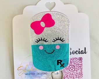 RX Pill Badge Reel for Identifications, Pharmacy Tech, Pharmacy, ID Holder, Chill Pill, Nurse Gifts, Hospital, Medical Gifts, Nursing ID