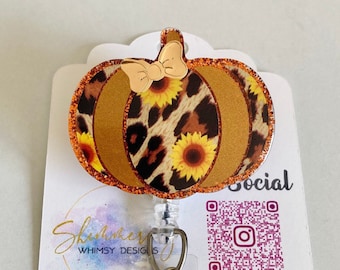 Thanksgiving Acorn Badge Reel - 24in Retractable ID Holder With Clip