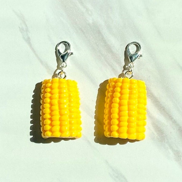 Corn Cob Badge Reel Charm, Tumbler Charm, Bracelet Charm, Keychain Charm, Bookmark Charm, Butter Corn, CornHuskers Lover, Corn Charm