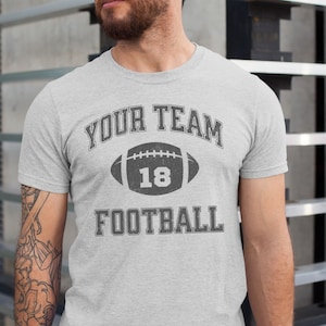 Personalized Football Shirt, Personalized Football Tee, Custom Team Name And Optional Player Number Shirt, Adult And Youth Sizes