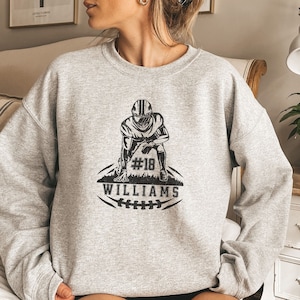 Personalized Football Player Shirt, Custom Football Player Name And Number Sweatshirt, Football Mom, Football Dad, Adult And Youth Sizes
