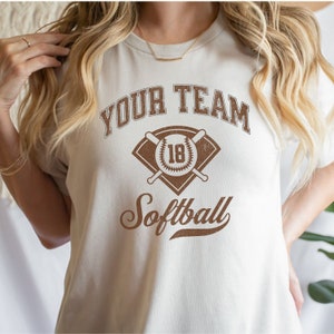 Personalized Softball Shirt, Personalized Softball Tee, Custom Team Name And Optional Player Number Shirt, Adult And Youth Sizes
