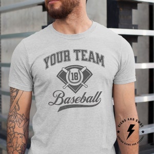 Personalized Baseball Shirt, Personalized Baseball Tee, Custom Team Name And Optional Player Number Shirt, Adult And Youth Sizes