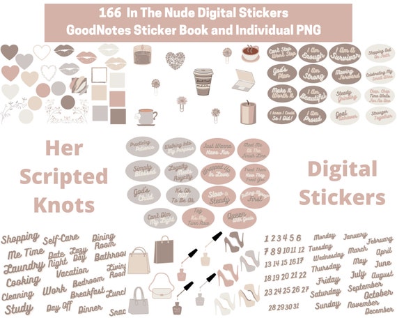 166 Nude Color Digital Stickers I Digital Stickers Goodnotes I Digital  Precropped Stickers I Digital Planner Sticker Book I Journal Stickers 