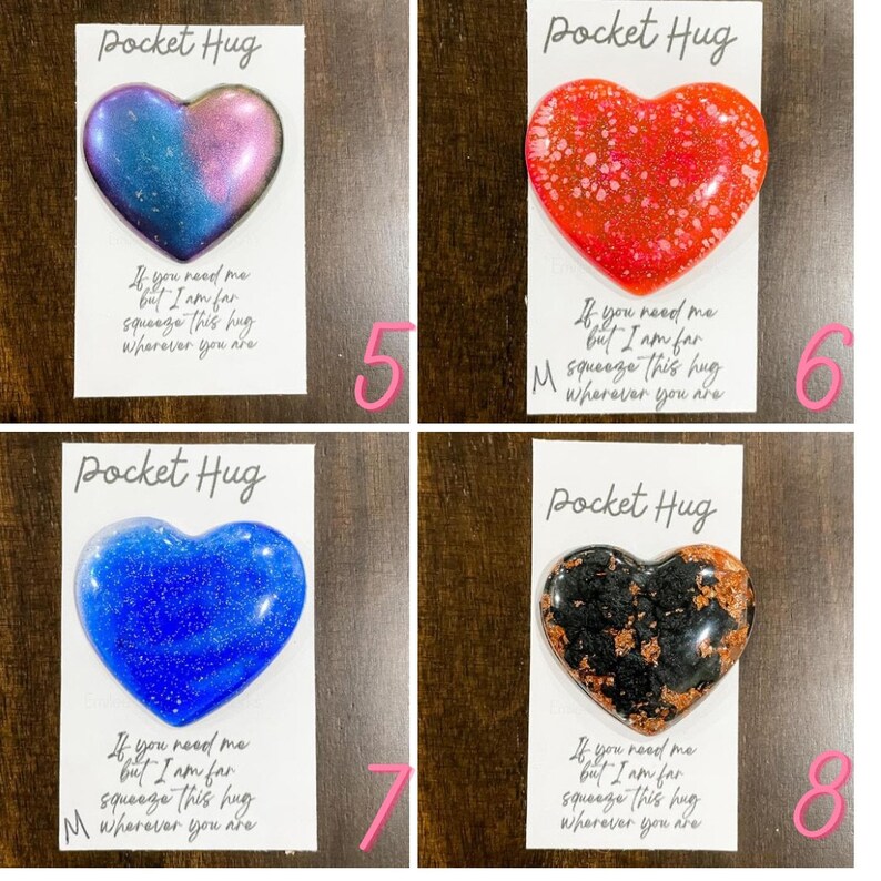 Pocket Hug Resin Hearts Etsy