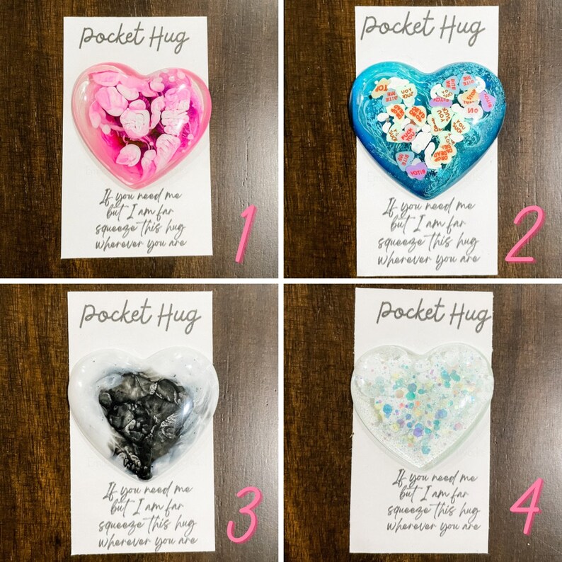 Pocket Hug Resin Hearts Etsy