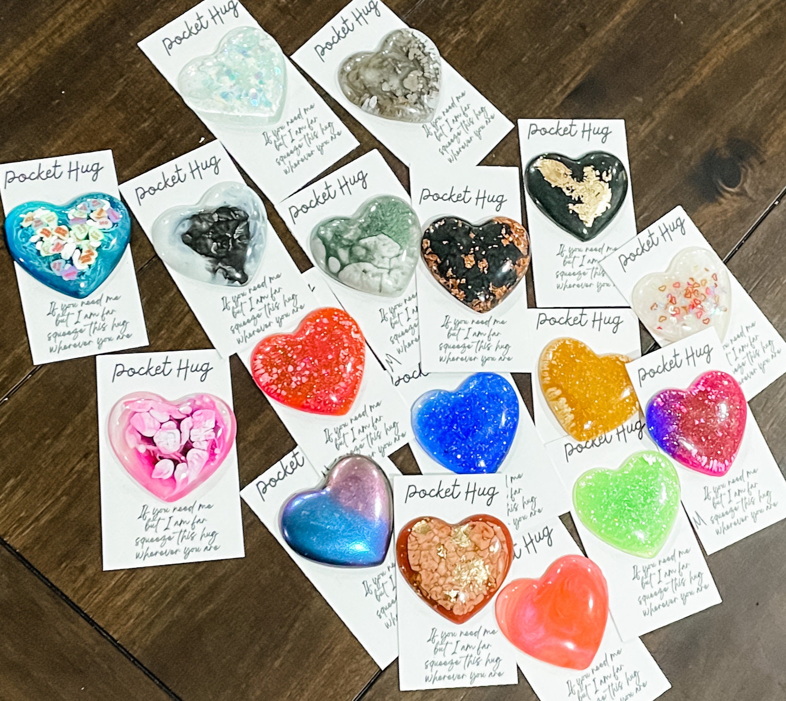 Pocket Hug Resin Hearts Etsy
