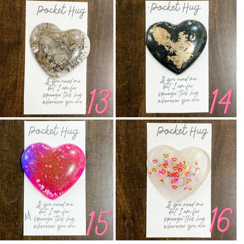 Pocket Hug Resin Hearts Etsy