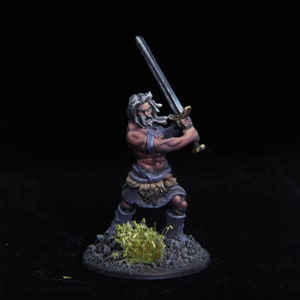 Human Barbarian | Hand Painted | Dungeons and Dragons | D&D | DnD | Tabletop Miniature | Roleplaying Game