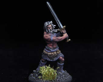 Human Barbarian | Hand Painted | Dungeons and Dragons | D&D | DnD | Tabletop Miniature | Roleplaying Game
