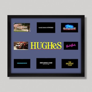 « Title Cards » de John Hughes dans une boîte, 3D, The Breakfast Club, Uncle Buck, Weird Science, 30 x 35 cm, impression + cadre