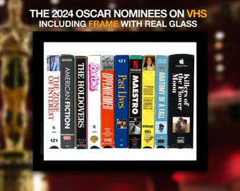 VHS art print 2024 Oscar nominees, 8.5"x11" or 11"x14", print with frame