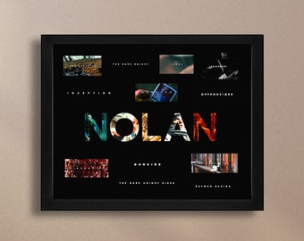 Christopher Nolan "Title Cards" in shadow box, 11”x14”, print with frame