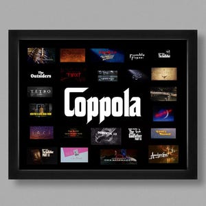 « Title Cards » de Francis Ford Coppola dans un cadre ombré, 30 x 35 cm, 23 titres, effet 3D, impression + cadre