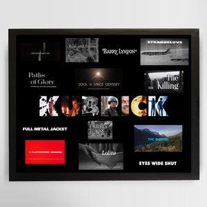 Stanley Kubrick &quot;Title Cards&quot; in shadow box, The Shining, 2001: A Space Odyssey, A Clockwork Orange, 11”x14”, print + frame