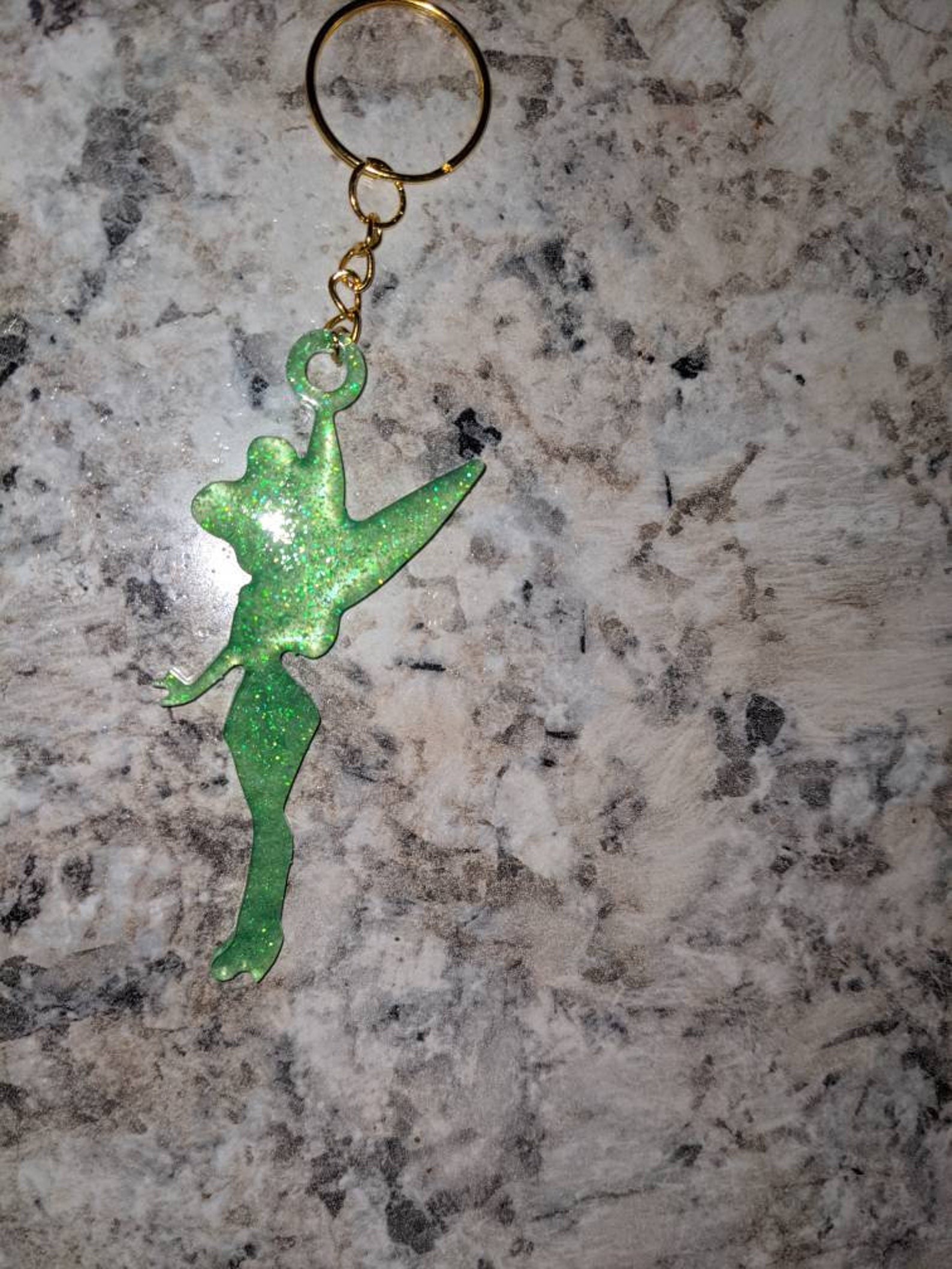 Tinkerbell keychain / epoxy resin key chain Etsy