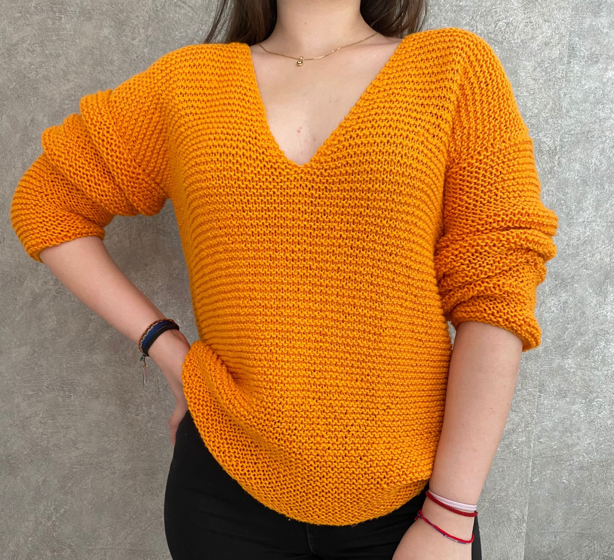 Shape Burnt Orange Stripe Knit High Neck Sweater