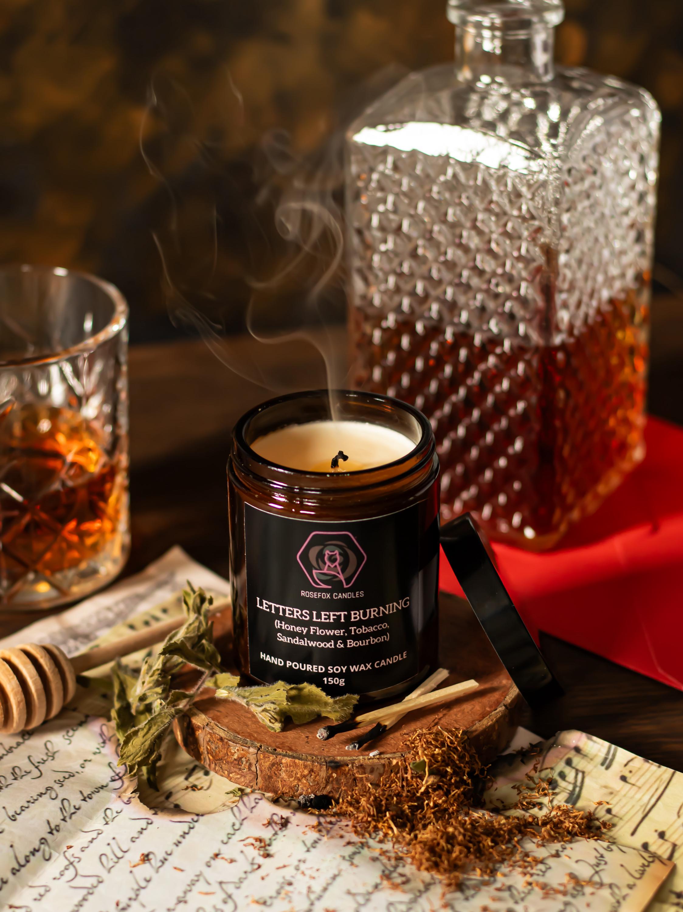 honey tobacco candle Honey, Tobacco, Sandalwood & Bourbon Candle | Letters Left Burning