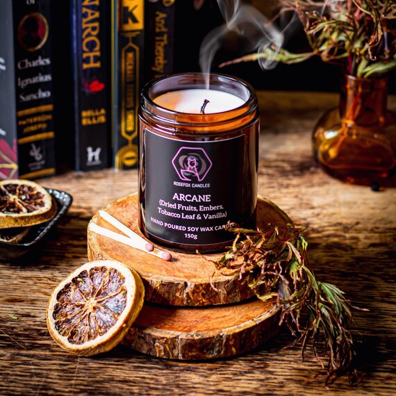 tobacco leaf and vanilla candle Smoky Vanilla, Tobacco & Embers Candle | Arcane