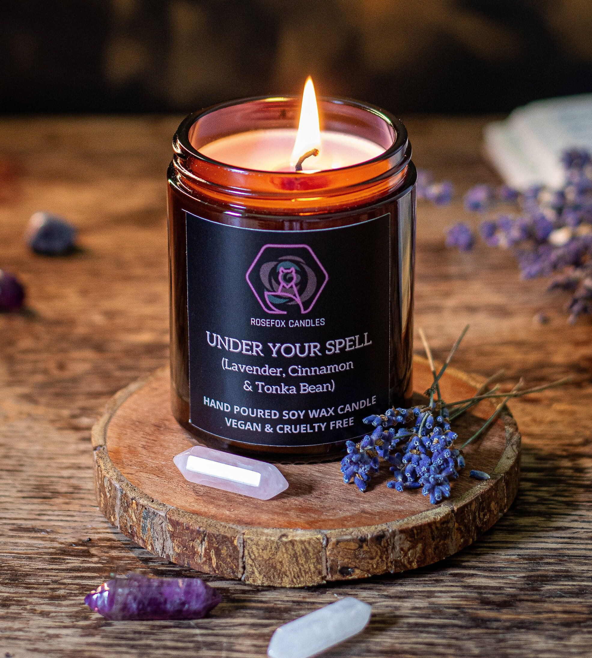 Lavender, Cinnamon, Tonka Bean and Almond Scented Soy Jar Candle