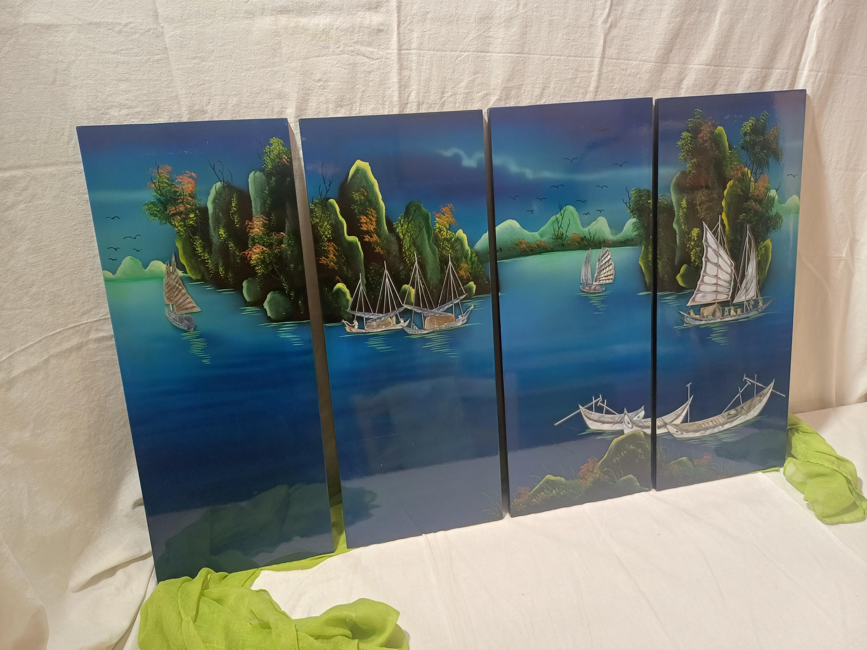 ハロン湾四連祭壇画、ベトナムの工芸品 - Etsy 日本
