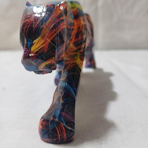 panther statuette, resin