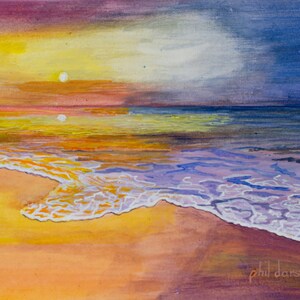 Tropical Beach Sunset Note card.