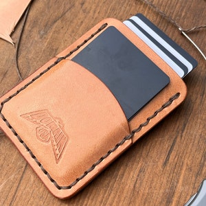 Leather Pull Strap Card Wallet | Minimal Front Pocket Wallet | The Darby
