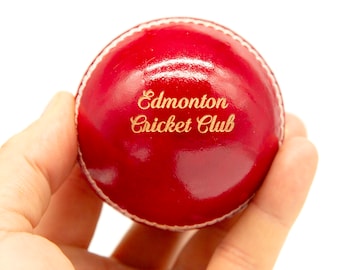 Personalised Leather Cricket Ball: Laser Engraved Gift