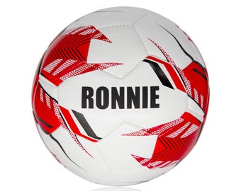 Personalised Football Ball - White & Red Size 5
