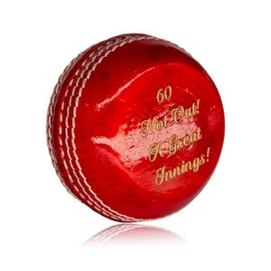 Personalised Flat Edged Cricket Ball - Laser Engraved Cricket Ball - Leather Cricket Gift