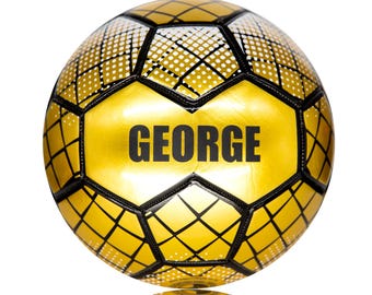 Personalised Football Ball Gold - Custom Soccer Gift for Kids  - Size 5