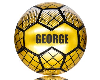 Personalised Football Ball - Gold Size 4 - Gift For Kids