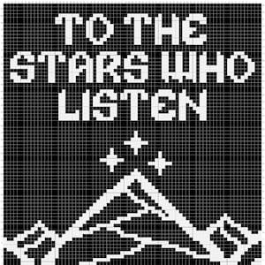 To The Stars Who Listen, ACOTAR Tapestry Crochet Pattern, Tapestry Pattern, Crochet Wall Art, SJM, Feysand, Bookish Colorwork Crochet