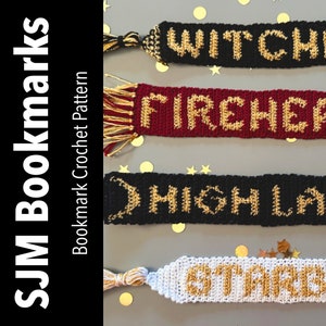 SJM Bookmark Pattern Pack - Throne of Glass - ACOTAR - Crescent City - Feyre - Bryce - Manon - Aelin - Crochet Pattern