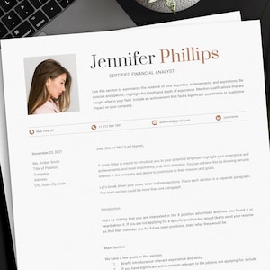 Plantilla de carta de presentación y plantilla de currículum vitae Google Docs, Word y Mac Pages / Plantilla de CV / Carta de presentación de empleo / Carta de motivación