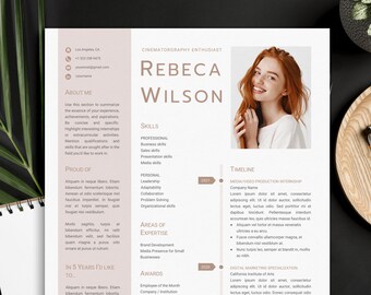 Compact One-Page Resume Template | Mac Pages and Word Resume Template | College Resume | Sorority Resume | Pink CV Template