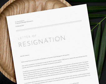 Professional Resignation Letter Template + Sample Letter & Writing Tips | Notice Letter | Microsoft Word, Google Docs and Mac Pages