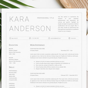 CV Template UK + Cover Letter | Professional Resume Template | Word and Mac Pages | Minimalist & Modern Resume Template | 1 + 2 Page Resume