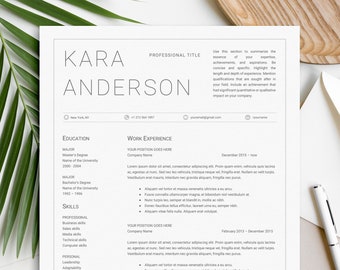 CV Template UK + Cover Letter | Professional Resume Template | Word and Mac Pages | Minimalist & Modern Resume Template | 1 + 2 Page Resume