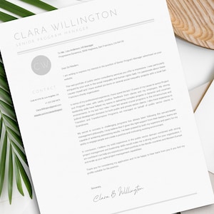 Plantilla de carta de presentación + Carta de muestra y consejos de escritura / Carta de motivación / Solicitud de empleo Word, Google Docs, Pages / Plantilla de página de portada