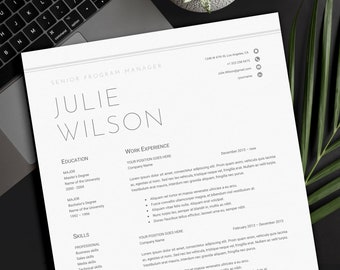 Resume Template Google Docs, Word and Mac Pages | Minimalist and Professional | CV Template | 1 Page and 2 Page Resume | Modern Resume