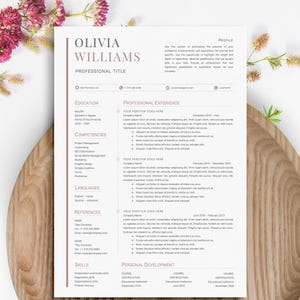 CV Template Word and Pages + Cover Letter Template | Resume Template Minimalist & Modern | Professional Resume | 1 and 2 Page Resume image 11