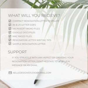 Professional Resignation Letter Template + Sample Letter & Writing Tips | Notice Letter | Microsoft Word, Google Docs and Mac Pages image 7
