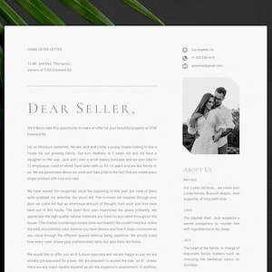 Plantilla de carta de oferta de vivienda, carta de comprador editable, carta de inmobiliaria imprimible, descarga instantánea, diseño personalizable