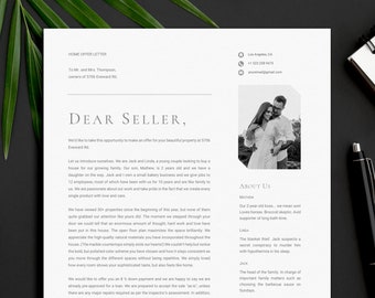 Home Offer Letter Template, Editable Buyer Letter, Printable Real Estate Letter, Instant Download, Customizable Design